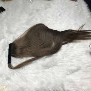High Quality 100% Unprocessed Human <b>Hair</b> <b>Extensions</b> Double Drawn <b>Pony</b> Tail <b>Hair</b> Raw Vietnamese Human <b>Hair</b> Bundle - Product Image 6