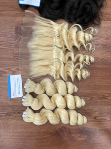 Extensiones de cabello vietnamita de alta calidad Rubio Onda suelta Tejido de cabello Venta al por mayor Tejido de cabello de fábrica directo - Product Image 5