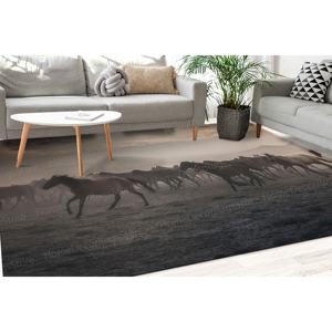 Tapis imprimé chevaux sauvages, antidérapant, fin, paysage, décoration de salon, tapis gobelin - Product Image 1