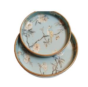 Handmade Round MDF Serving <b>Tray</b> with Glossy Finish Digital Print Enamel Feature Wood Handicrafts Serving <b>Tea</b>/Coffee Snacks <b>Tray</b> - Product Image 1