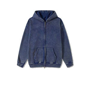 เสื้อฮู้ดดี้ผู้ชายทรงบ็อกซี่ แขนเสื้อแบบดรอปโชลเดอร์ ผ้าเฟรนช์เทอร์รี่ ตัดเย็บแบบครอป ซิปหน้า ประดับหมุดและคริสตัล น้ำหนักมาก สไตล์สตรีทแวร์ รับผลิตตามแบบ (OEM) - Product Image 5