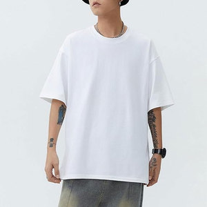 Camisetas de gran tamaño para hombres-Camisas de manga corta holgadas de cuello redondo unisex de algodón premium-Camisetas suaves clásicas - Product Image 4