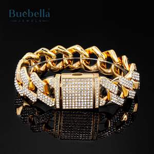 18K Gold 20mm VVS Moissanite Diamond Miami Cuban Bracelet with Big Box Clasp Hip Hop Style <b>for</b> <b>Men</b> - Product Image 3