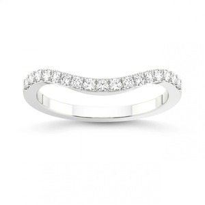 แหวนเพชรทรงโค้ง เพชรเลี้ยงในห้องปฏิบัติการ 0.25 กะรัต น้ำหนักรวม 14K ทองคำแท้ สี FG ความสะอาดระดับ VS เพชรแท้ 17 เม็ด ของขวัญแท้ เครื่องประดับสำหรับทุกเพศ - Product Image 1