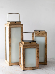 <b>Square</b> and Rectangle Wooden Lantern for Weddings Home and Hotel Christmas & Festive Season Decor for Pillar <b>Candles</b> - Product Image 2