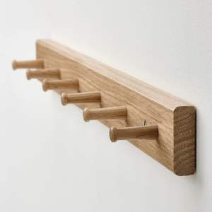 Space-Saving Wooden Hanging <b>Shelf</b> <b>with</b> Integrated Decorative <b>Hooks</b> VIET FARGIMEX - Product Image 4