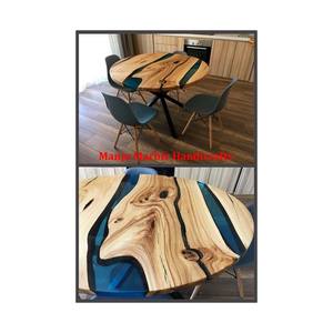 Lujosa colección, producto superior, mesa de comedor de madera con incrustaciones de fregona de resina, tema de trabajo epoxi para el hogar, artículo de decoración de cocina - Product Image 3