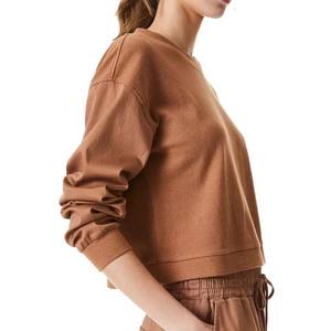 OEM-ropa cómoda de cuello redondo personalizable para mujer, ropa de calle, Top corto, sudaderas de invierno - Product Image 5