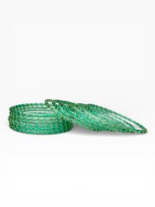 Bracelets élégants en or plaqué, tendance, en verre vert en forme de goutte de pluie, perles traditionnelles indiennes, prix de gros - Product Image 3