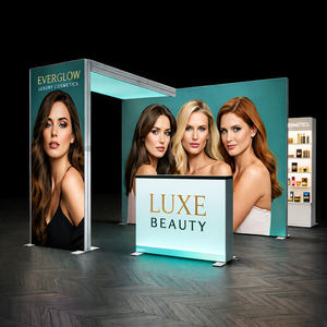 Stand d'exposition modulaire portable rétroéclairé 10 x 10 pour salon professionnel de la beauté, stand d'exposition pour salon de la beauté de première classe - Product Image 1