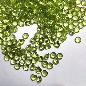 500 piezas de peridoto Natural 4mm faceta de corazón redondo 140 Ct lote Iroc ventas corte de piedras preciosas sueltas de alta calidad para la fabricación de joyas - Product Image 1