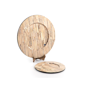 2024 nuevos platos de perlas madre de lujo vajilla redonda rústica con tapa para fiestas de comedor y mantel decorativo - Product Image 4