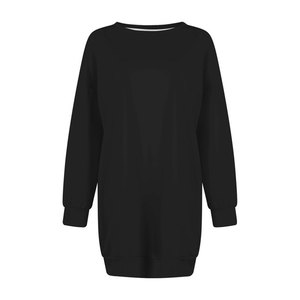 Sudadera para mujer Camisa Hombro caído Manga larga Forro térmico Jersey suelto Sudadera Vestido Negro Mayoristas Sudaderas - Product Image 4