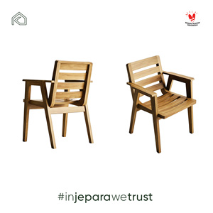 Modern Solid Teak Wood Comfortable Outdoor <b>Armchair</b> Scandinavian Villa <b>Dining</b> Chair Handmade Jepara Indonesia - Product Image 5