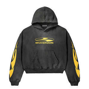 Conjunto Deportivo con Efecto Deslavado, Sudadera con Capucha y Pantalones, 100% Algodón, Estilo Holgado, Unisex - Product Image 2