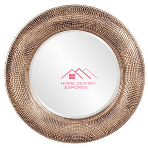 Espejo de pared decorativo de lujo redondo de diseño moderno, espejo de pared de Metal dorado con detalles de cuentas, espejo de decoración de pared - Product Image 3