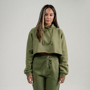 ชุดวอร์มเสื้อครอปสำหรับผู้ชายชุดวอร์มคอตตอนผ้าฟลีซออกแบบได้ตามต้องการสำหรับผู้หญิงจ็อกเกอร์ - Product Image 2