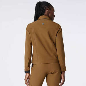 Enfermera personalizada Scrubs chaquetas uniformes al por mayor de punto Scrubs chaquetas médicas con cremallera - Product Image 3