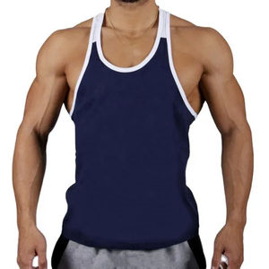 Camiseta sin mangas con tirantes de gimnasio de algodón de alta calidad para hombre con logotipo personalizado OEM, camiseta transpirable con músculos, ropa de entrenamiento de talla grande - Product Image 1