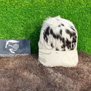 Gorra Casual de 6 Paneles de Cuero Vacuno Natural Negro y Blanco, Transpirable e Impermeable para Actividades al Aire Libre - Product Image 5