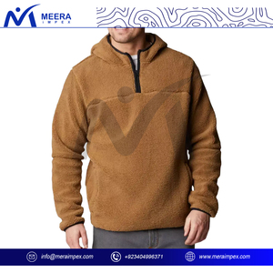 Men's Stylish <b>Sherpa</b> <b>Hoodie</b> Winter Jacket Ultra Soft Fleece <b>Lined</b> Zip-Up High Street Design for Cold Weather Outdoor Usage - Product Image 2