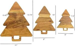 Planche de service de Noël en bois durable et écologique, faite à la main, épaisseur 1,5 cm, finition bois naturel, passe au lave-vaisselle - Product Image 2