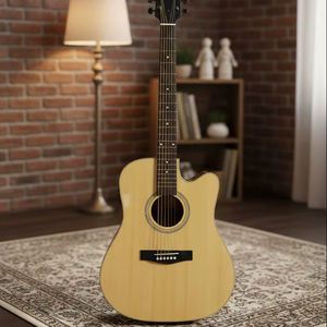 Guitare acoustique SOLOBEAT A77 HK 40 pouces, 6 cordes en acier, pour débutants et professionnels, corps en acajou, finition vernie polie - Product Image 1