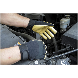 Guantes de impacto de medio dedo para deportes al aire libre y ciclismo Guantes DE TRABAJO mecánicos ligeros con protección para manos y brazos - Product Image 4