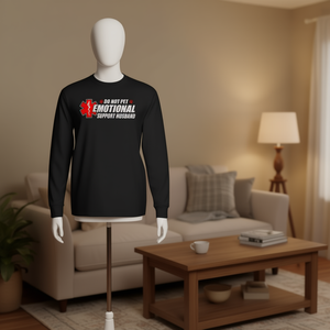 Camiseta Promocional de Manga Larga con Humor sobre el Apoyo Emocional Esencial para el Esposo - Product Image 1