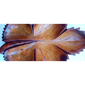 Assiette et plateau à dessert en bois en forme de feuille Vaisselle de couleur marron faite à la main Assiette à dessert au chocolat - Product Image 5