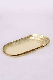 Plateau de service rond en laiton de qualité supérieure avec plateau de petit-déjeuner décoratif en laiton couleur or Fournisseur en gros de plateaux de service en laiton - Product Image 6