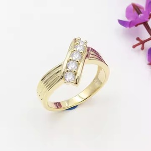 Boho Hippie 14K Yellow <b>Gold</b> 1CT Round Lab Grown Diamond <b>Ring</b> Wedding Engagement Party Gift for <b>Men</b> - Product Image 5