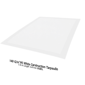 140 G/m PE White Construction Tarpaulin 1.76 m Length 3.41 m Width - Product Image 3