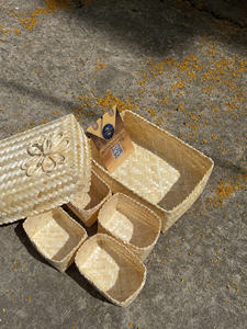 Cesta de mimbre de bambú personalizable de superventa de alta calidad y duradera competitiva a granel almacenada del fabricante de Vietnam - Product Image 2