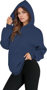 Sudadera de lana de manga larga con logotipo personalizado OEM para mujer, Sudadera con capucha, moda informal para invierno, venta al por mayor - Product Image 2