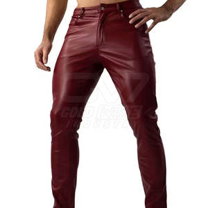 Pantalon en cuir léger pour hommes en vente Vêtements décontractés Pantalons en cuir pour hommes de qualité supérieure - Product Image 1