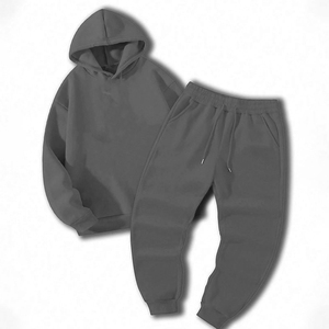 Ensemble survêtement pour homme avec sweat à capuche zippé et pantalon de survêtement à jambe évasée, effet délavé, logo personnalisé, 100% coton, poids lourd, imprimé en relief, pour l'hiver - Product Image 3