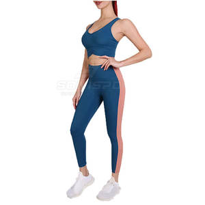 Ensemble de yoga de gymnastique pour femmes confortables Conception de taille élastique respirante avec motif solide Plus tailles disponibles quantité minimale de commande bas - Product Image 3