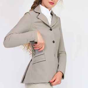 Veste d'équitation personnalisée pour femmes, bleu marine, avec logo, en coton et polyester, pour concours de dressage et de saut d'obstacles, vente en gros - Product Image 4