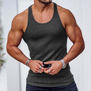 Camisetas de Tirantes para Hombre al por Mayor, Personalizadas, Ecológicas, de Poliéster/Algodón, Cuello Redondo, Transpirables, de Secado Rápido, Tallas Grandes, Ropa Deportiva Informal para Adultos - Product Image 4