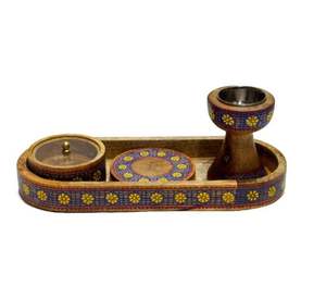 Quemador de incienso Bakhoor Mubakhara de madera de Mango de lujo impreso a mano difusor de aromaterapia de estilo Lady para uso religioso en el hogar - Product Image 2