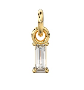 <b>Crystal</b> Quartz Tiny Baguette Diamond Charm Fancy Bezel Setting Sterling Silver 925 Cute Fashion <b>Pendant</b> for Jewelry Charms - Product Image 1