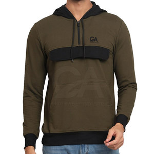 Sweat à capuche teint uni pour homme nouveau design de qualité supérieure sweats à capuche en coton et polyester avec fermeture éclair - Product Image 1