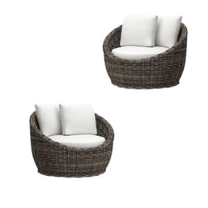 ¡Venta directa de fábrica! Silla de jardín de mimbre redonda moderna hecha a mano muebles de madera para exteriores Patio playa mejor precio Indonesia - Product Image 6