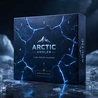 Boîte de calendrier de l'Avent personnalisée pour la pêche sur glace avec kit de pêche, coffret cadeau pour les passionnés de plein air en hiver, emballage pour les pêcheurs