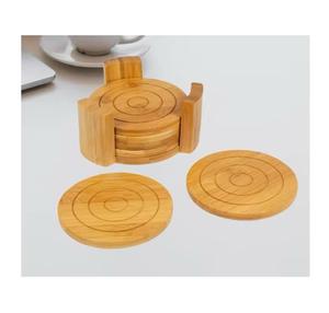 Sous-verres en bois poli naturel mariage personnalisable accessoires de décoration de table de qualité supérieure - Product Image 6