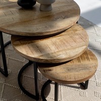 La fonctionnalité de l'élégance forestière met en valeur l'espace de vie naturel affichant l'hébergement Table basse en bois de mangue robuste et élégante