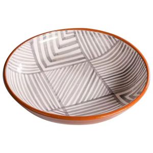 Juego de bandeja de plato de madera de acacia de diseño moderno hecho a mano, cuenco de fruta y servicio impreso esmaltado desechable para cocina o camping - Product Image 3