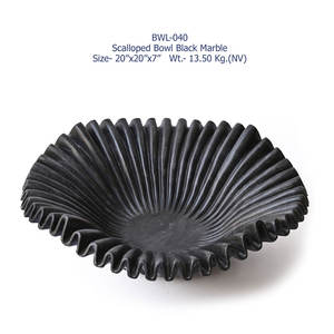 Bols à fruits indiens en marbre noir fabriqués à la main Ustensiles de cuisine élégants et décoration d'intérieur Artisanat artisanal de qualité supérieure pour les maisons modernes en gros - Product Image 2