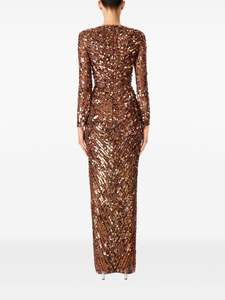 ชุดราตรีทรงเอไลน์สีน้ำตาล คอวีลึก ผ้าเครป แต่งเลื่อมระยิบระยับ แบบมีสายเดี่ยว พร้อมคุณสมบัติป้องกันไฟฟ้าสถิตและระบายอากาศ เหมาะสำหรับงานปาร์ตี้ - Product Image 2